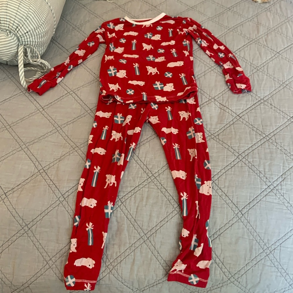 Puppy Present Holiday Pajamas - size 5